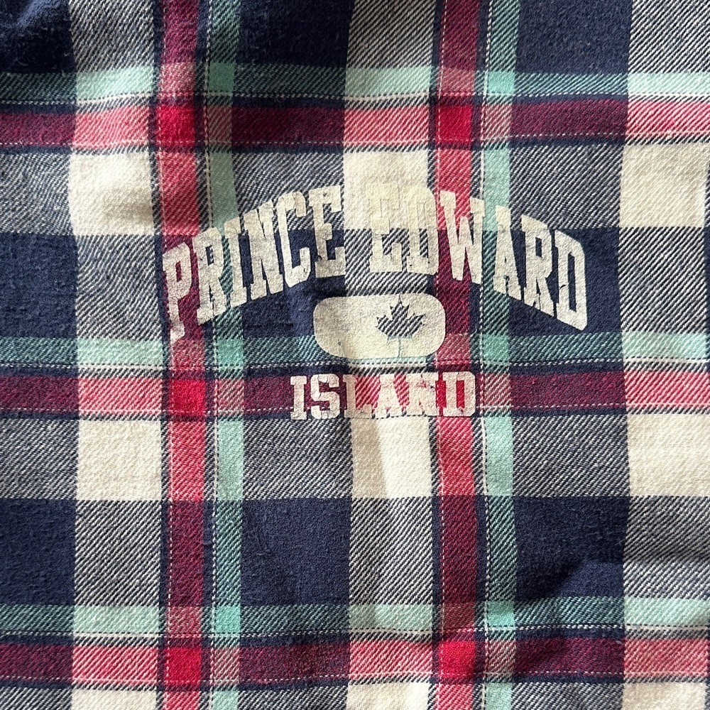 PEI LOGO Ladies Plaid Flannel Lounge Pants Sz XL Cozy Soft Cottagecore
